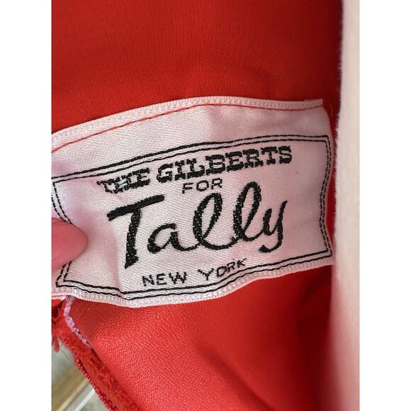 VTG Y2K Red Silk Sequin Midi Cocktail Dress Gown Fairy Ruffle XS Ethereal Prom - Picture 12 of 12